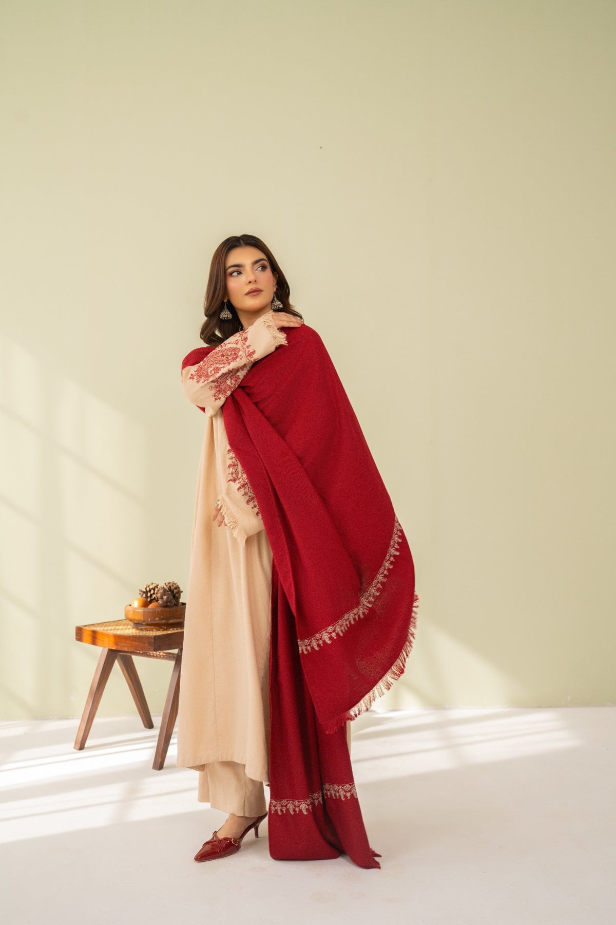 Embroidered 3 Piece Soft Beige 0002