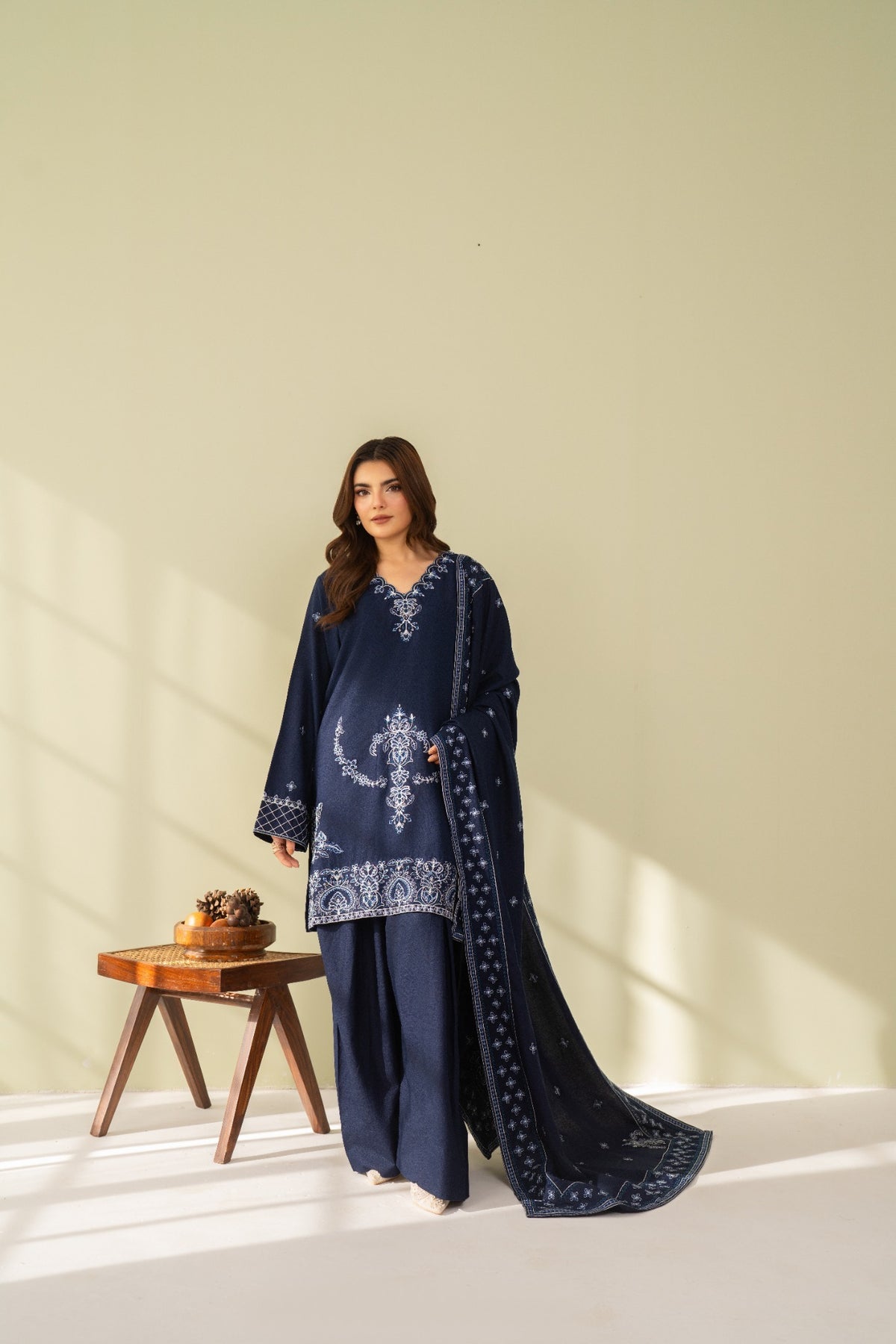 Embroidered 3 Piece Blue 0003