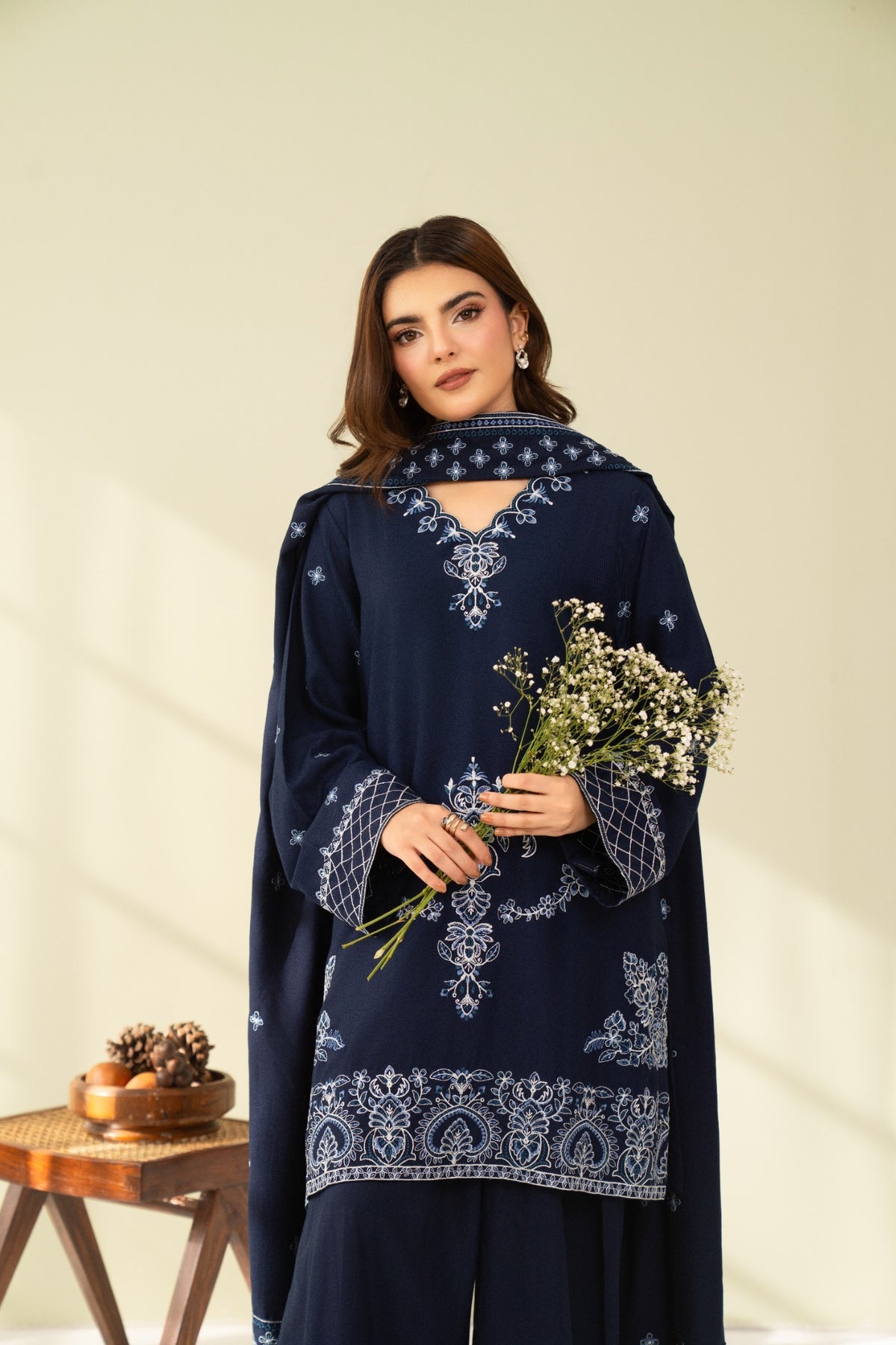 Embroidered 3 Piece Blue 0003