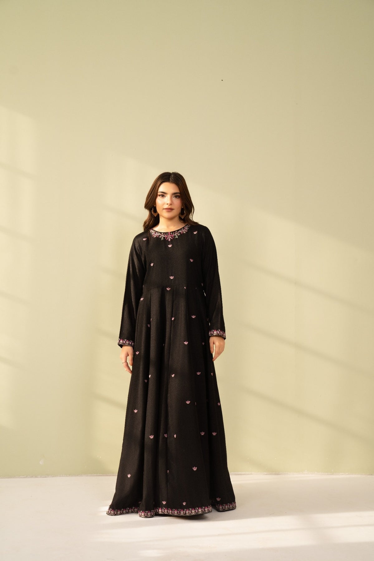 Embroidered 3 Piece Black frock 0006