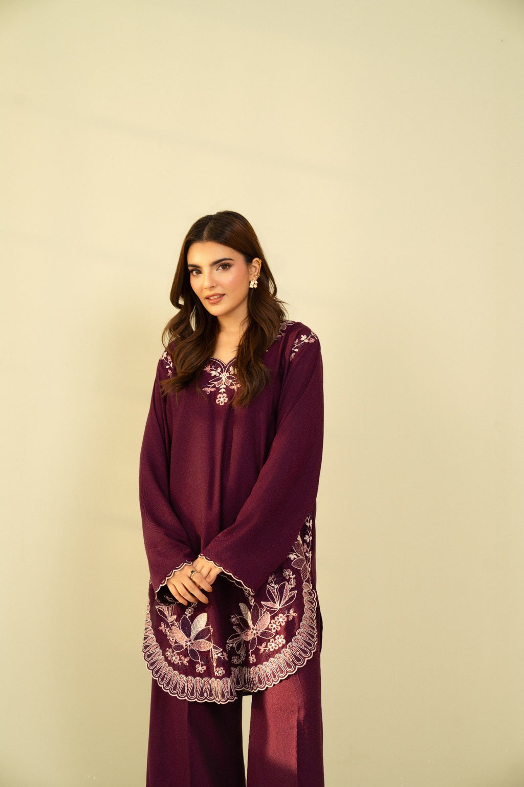 Embroidered 2 Piece Plum 0010