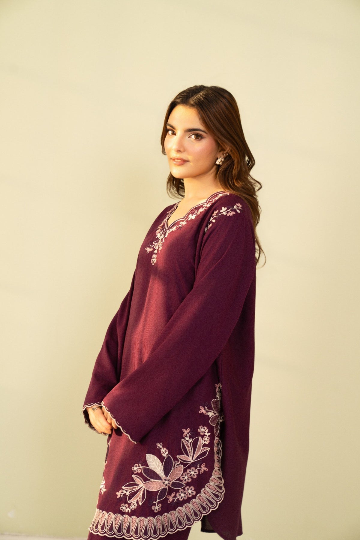 Embroidered 2 Piece Plum 0010