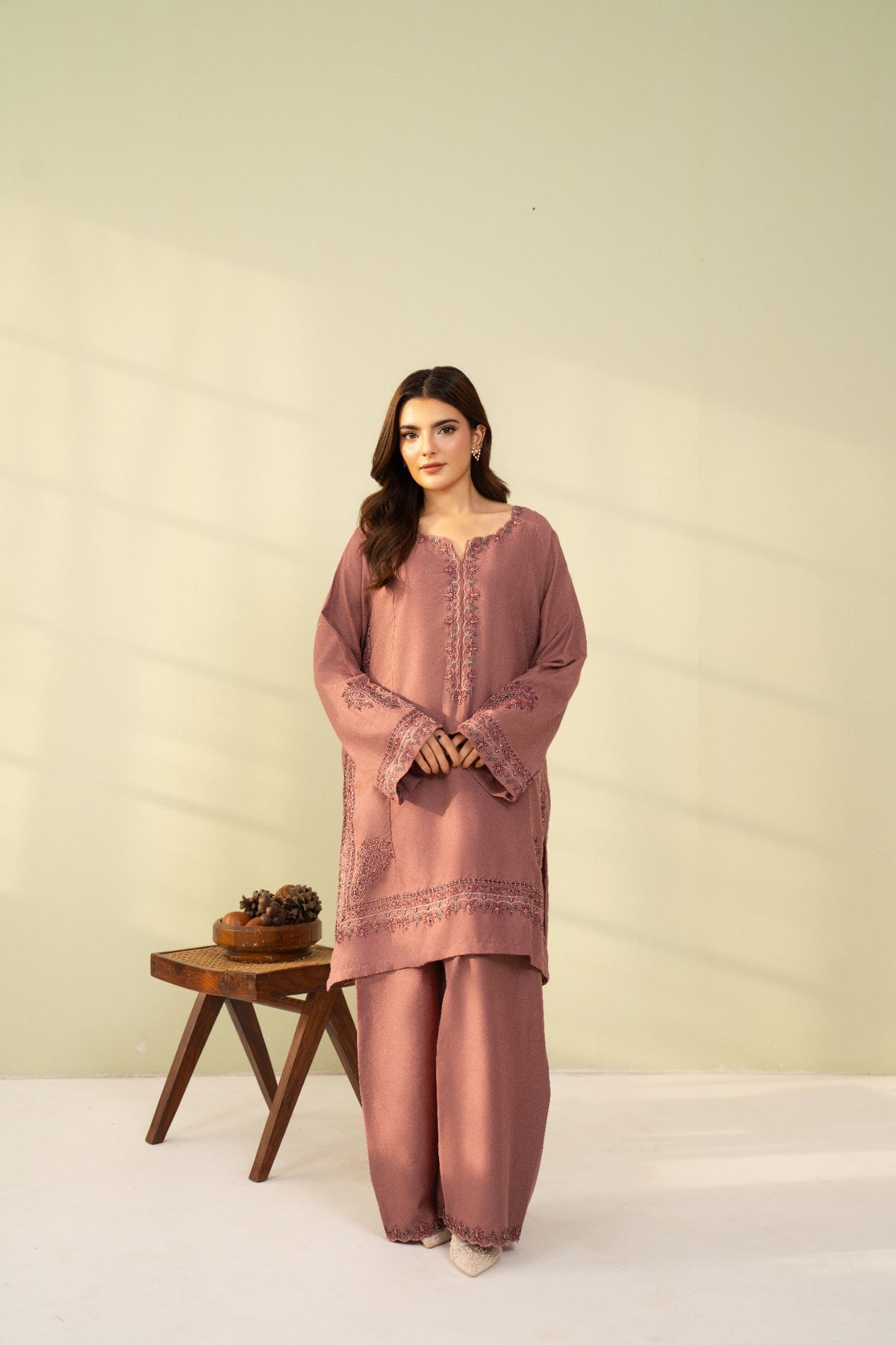 Embroidered 2 Piece Soft Pink 0008