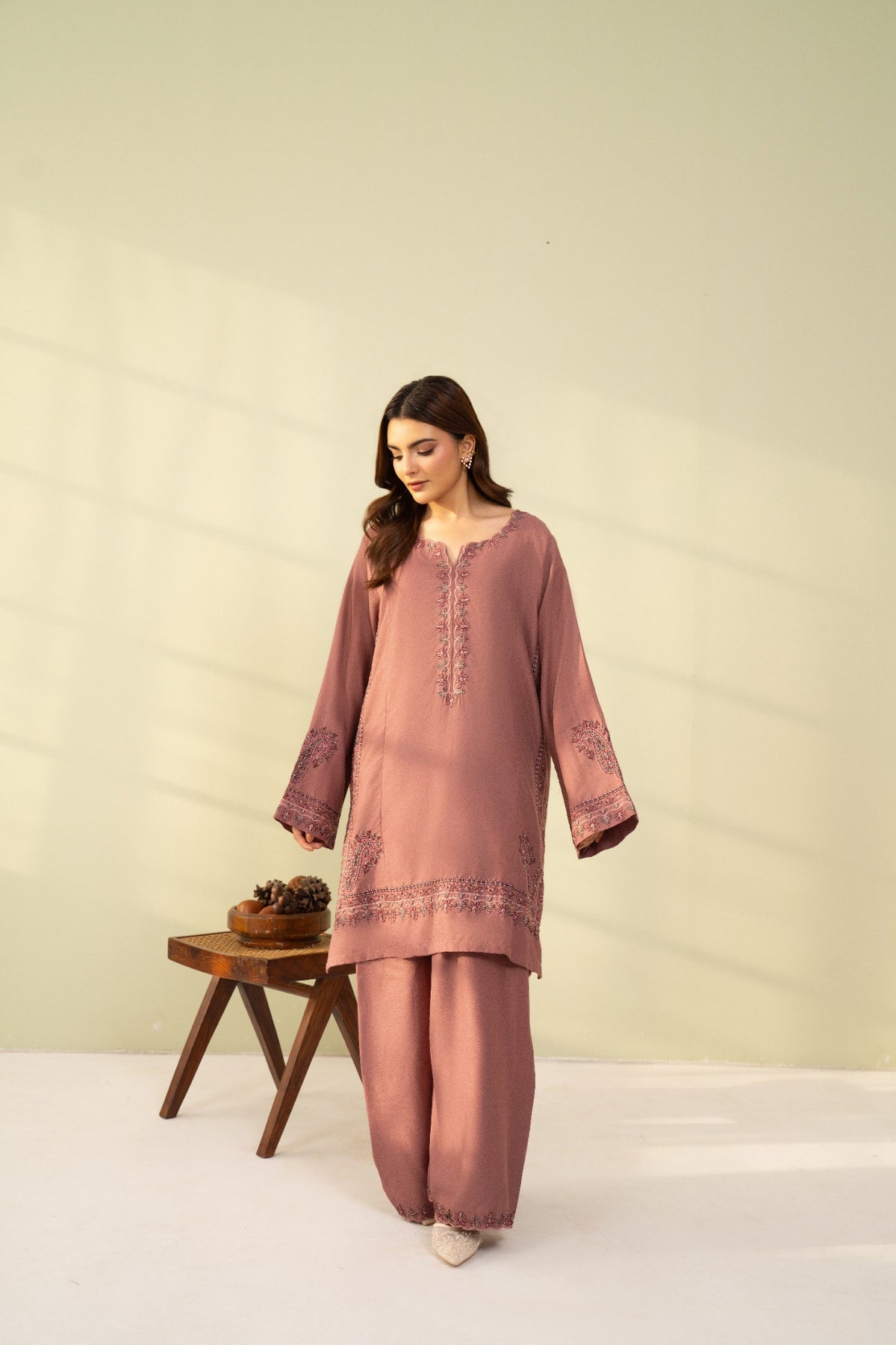 Embroidered 2 Piece Soft Pink 0008