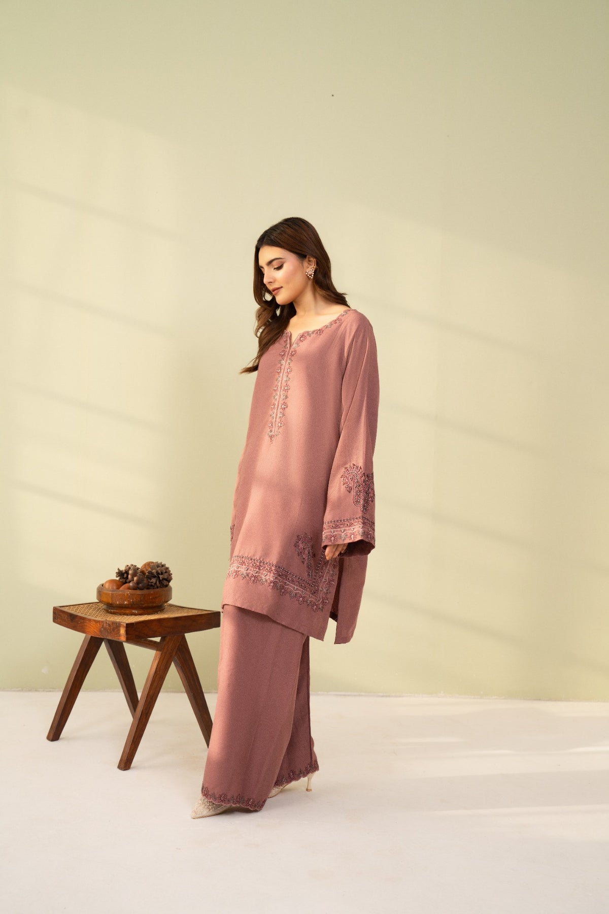 Embroidered 2 Piece Soft Pink 0008