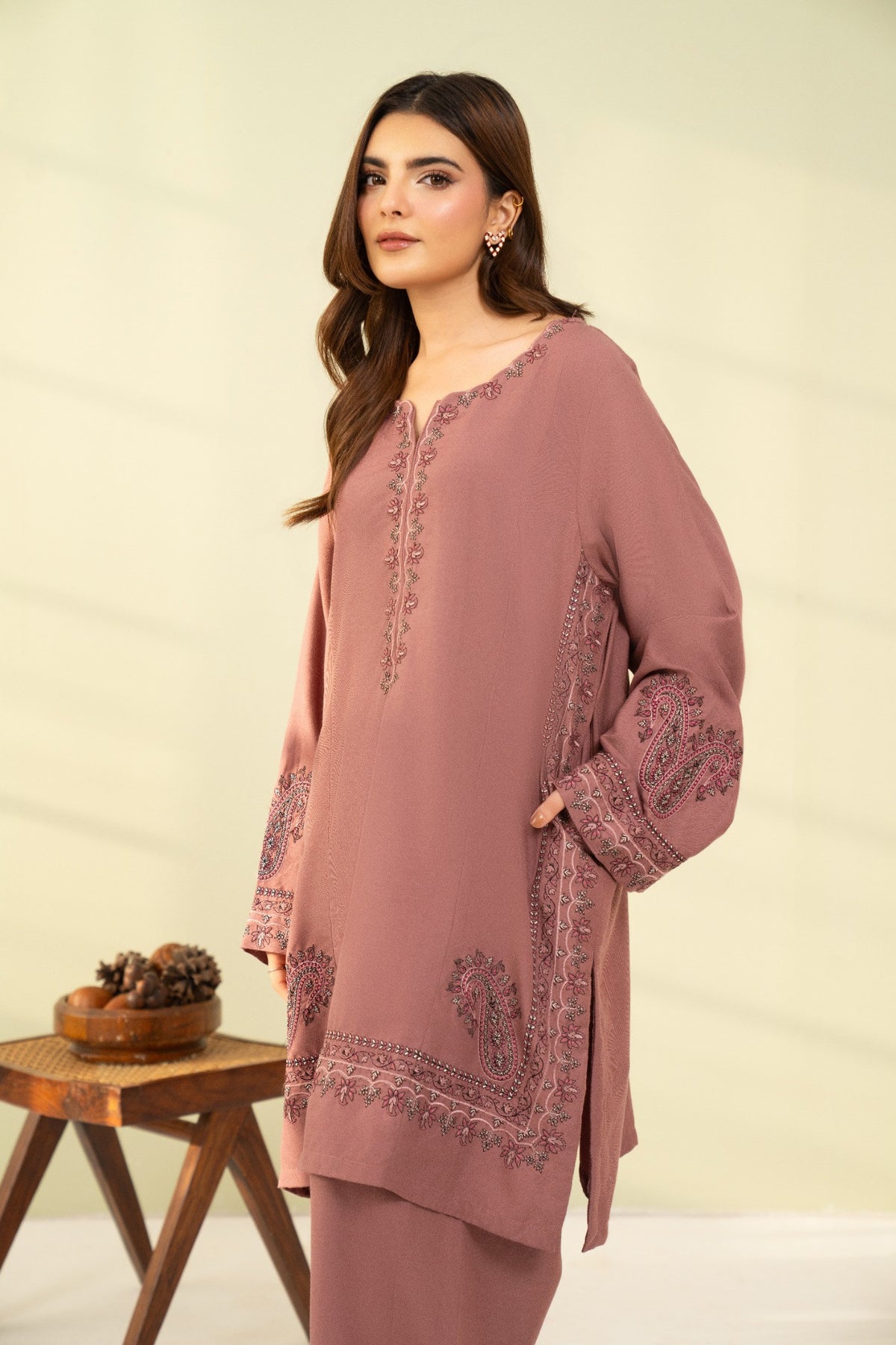 Embroidered 2 Piece Soft Pink 0008